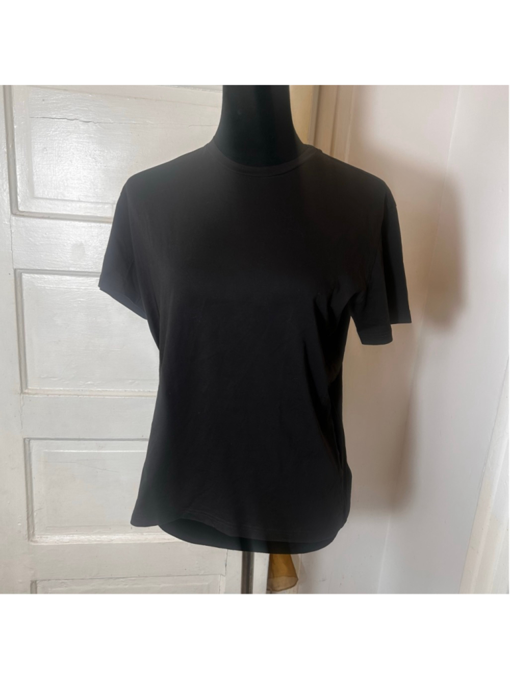 Men's Sunspel England Cotton Black Short Sleeve Tee L Comfort